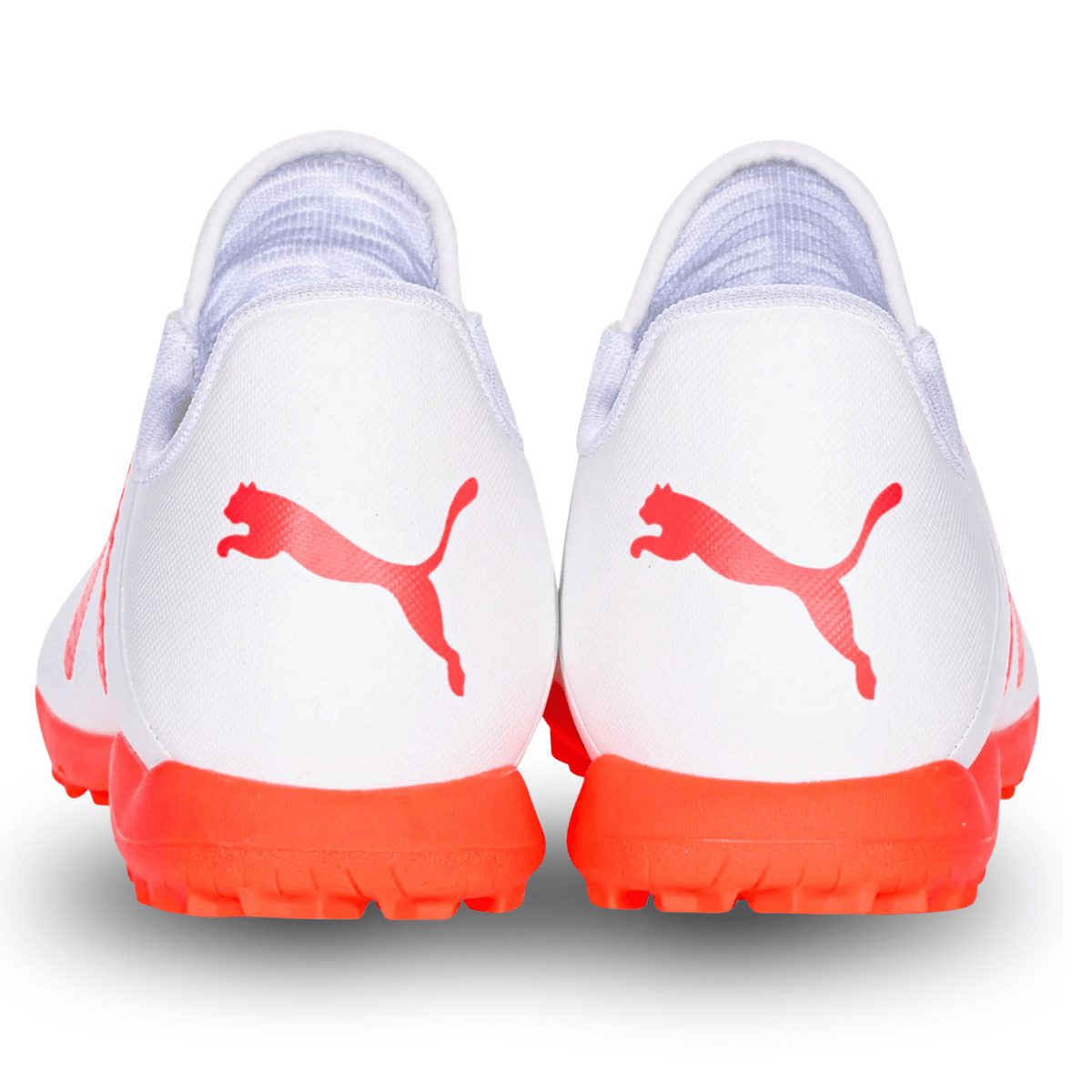 Puma Youth Jr. Future Play TT Turf Soccer Shoes (Puma White/Fire Orchid) | SoccerWearhouse