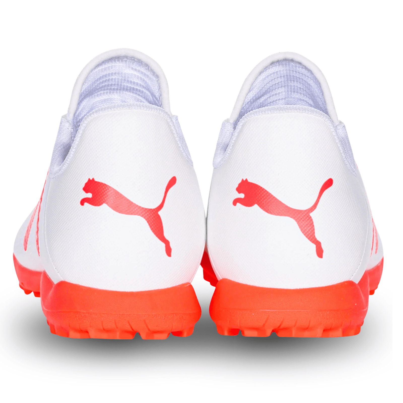 Puma Youth Jr. Future Play TT Turf Soccer Shoes (Puma White/Fire Orchid) | SoccerWearhouse