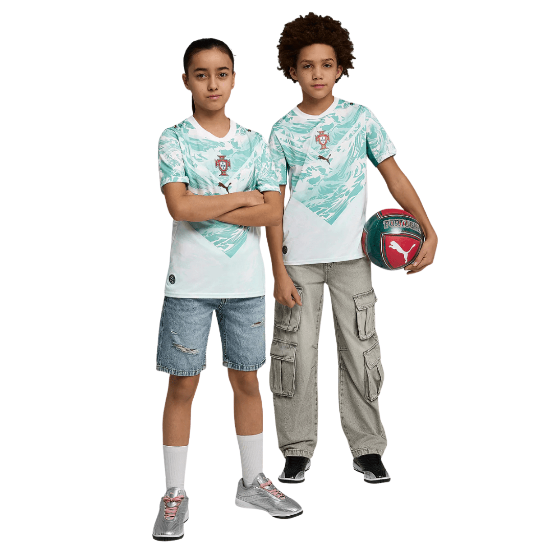Puma Youth Portugal Away Jersey 2026 (White/Green) | SoccerWearhouse