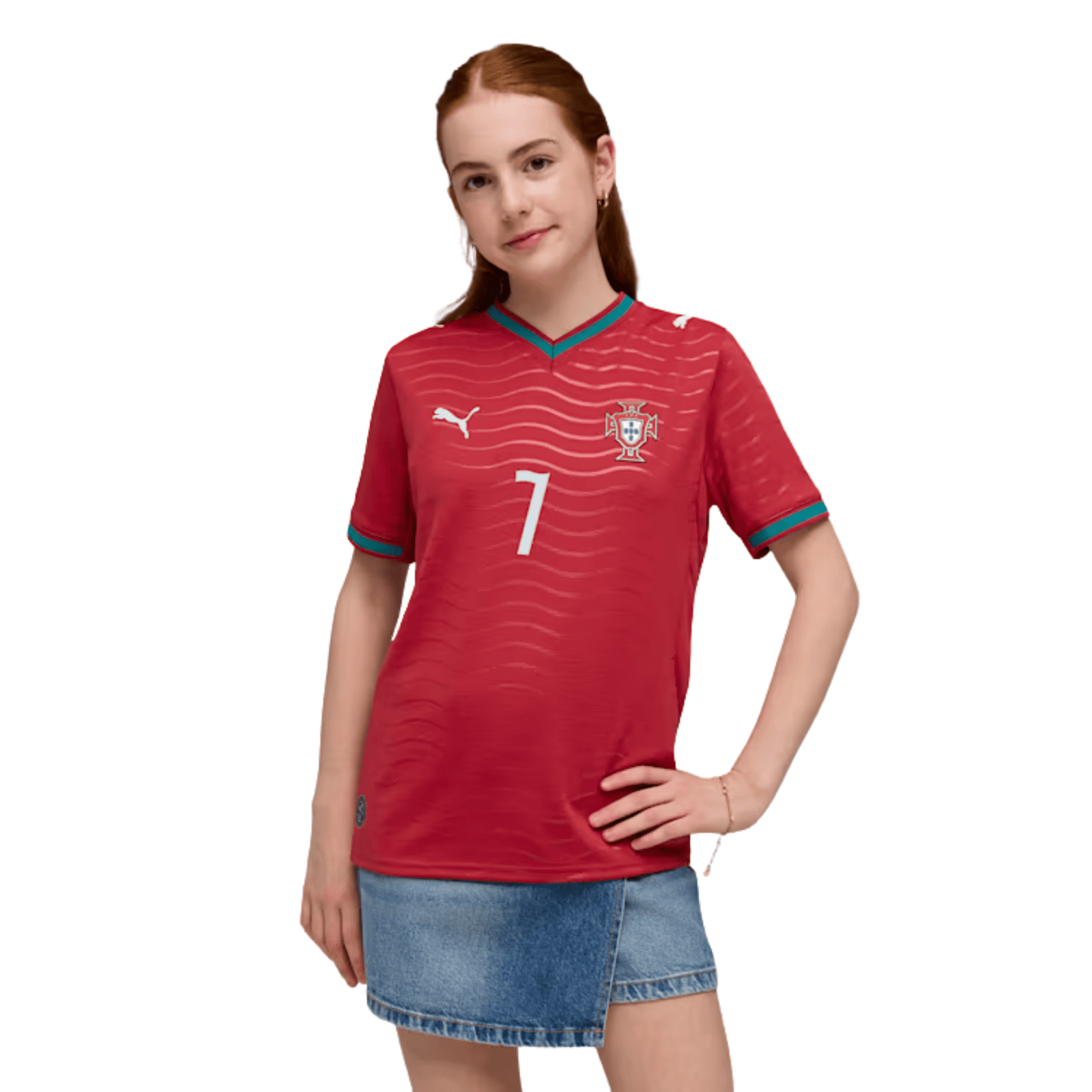 Puma Youth Portugal Cristiano Ronaldo Home Jersey 2026 (Red/Green)* | SoccerWearhouse