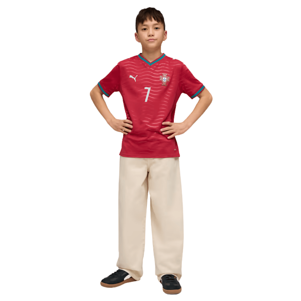 Puma Youth Portugal Cristiano Ronaldo Home Jersey 2026 (Red/Green)* | SoccerWearhouse