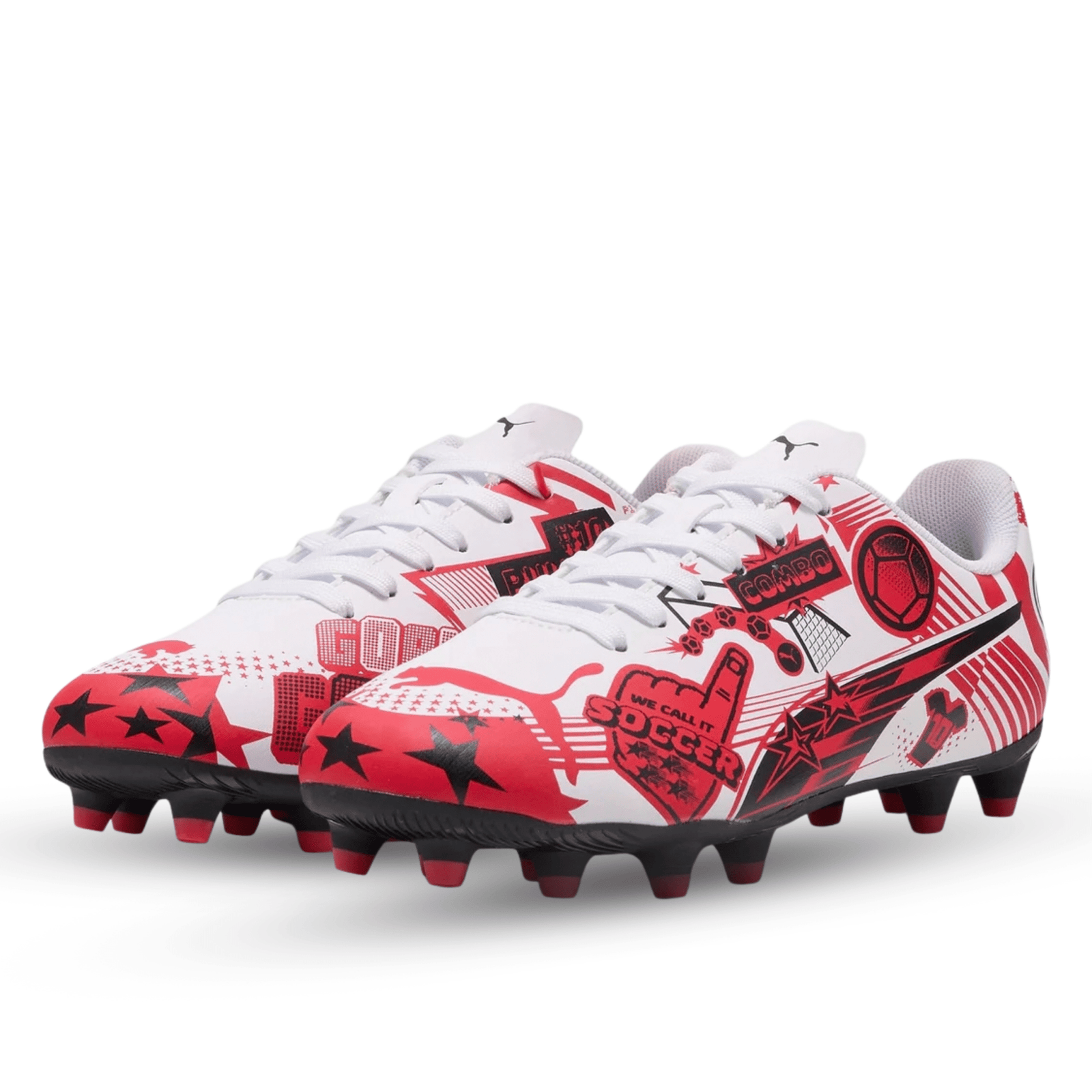 Puma Youth Ultra CP Legacy FG/AG Jr Soccer Cleats (White/Red/Black) | SoccerWearhouse