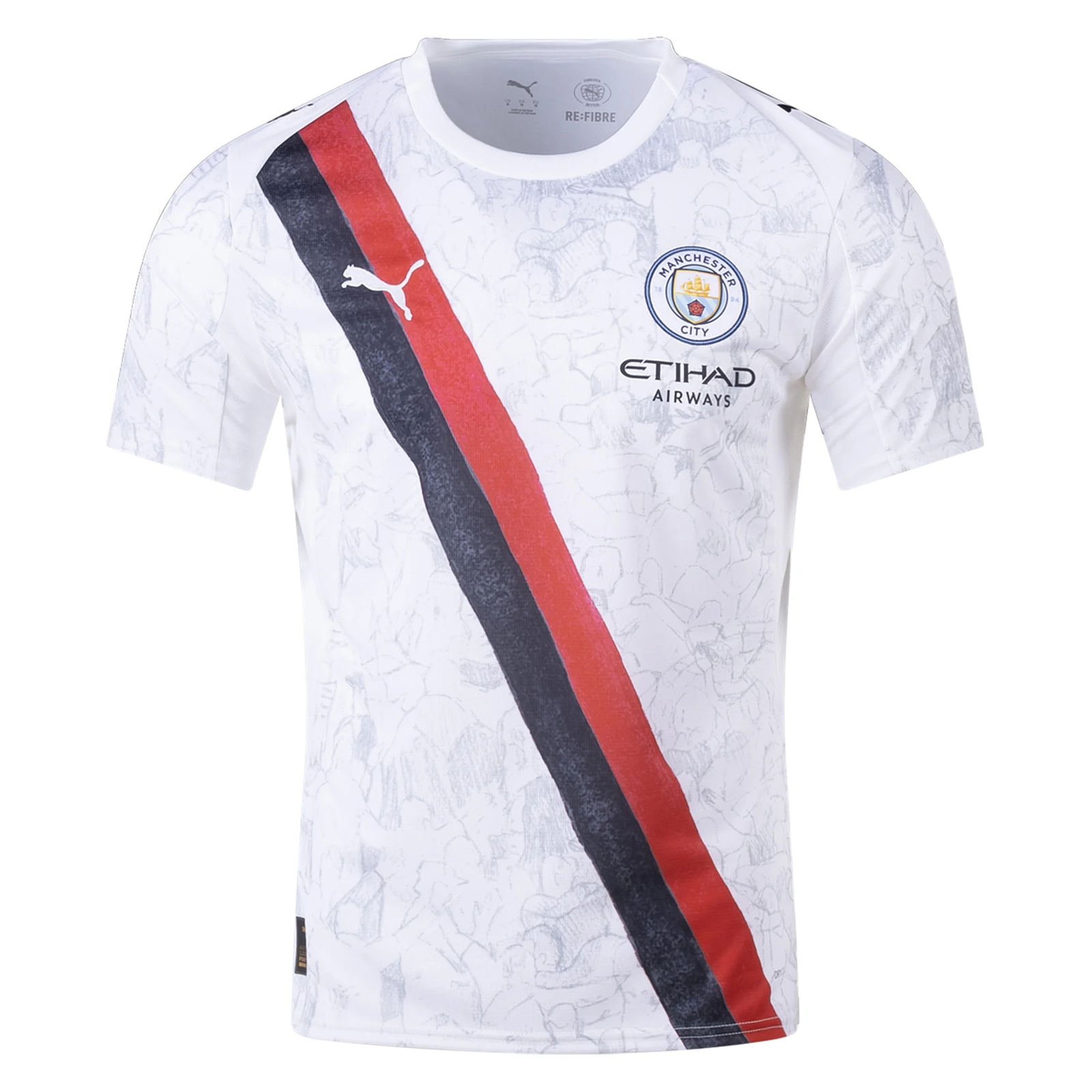 Puma Manchester City Kid Super Jersey 25/26 (Puma White/Deep Navy)