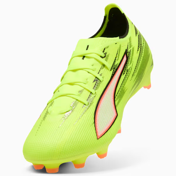 Puma Ultra 6 Match FG/AG Soccer Cleats (Yellow Alert/Glowing Red)