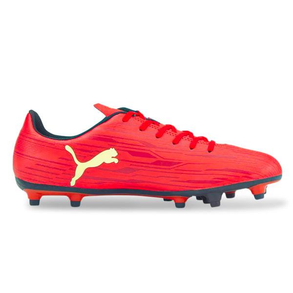Puma Rapido III FG/AG Soccer Cleats (Red/Fresh Yellow/Chili Pepper