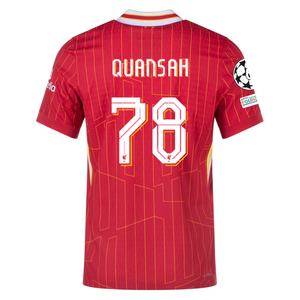 Nike Liverpool Match Authentic Jarell Quansah Home Jersey w/ Champions League Patches 24/25 (Gym Red/Chrome Yellow)