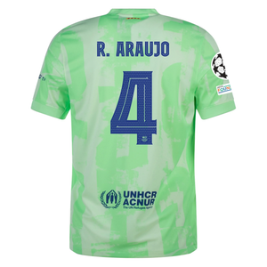 Nike Barcelona Ronald Araújo Third Jersey w/ Champions League Patches 24/25 (Barely Volt/Old Royal)