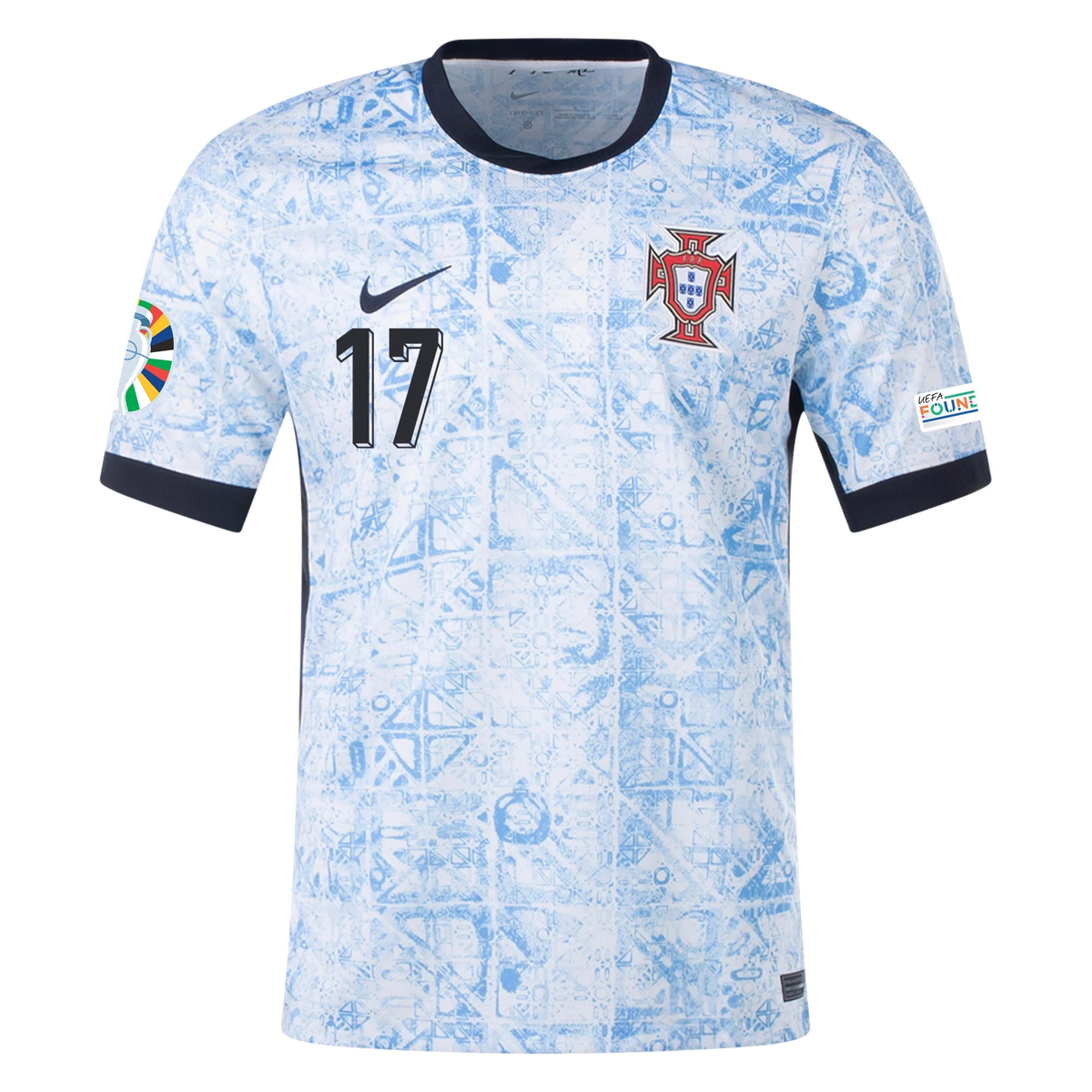 Nike Portugal Rafael Leão Away Jersey w/ Euro 2024 Patches 24/25 (Sail ...