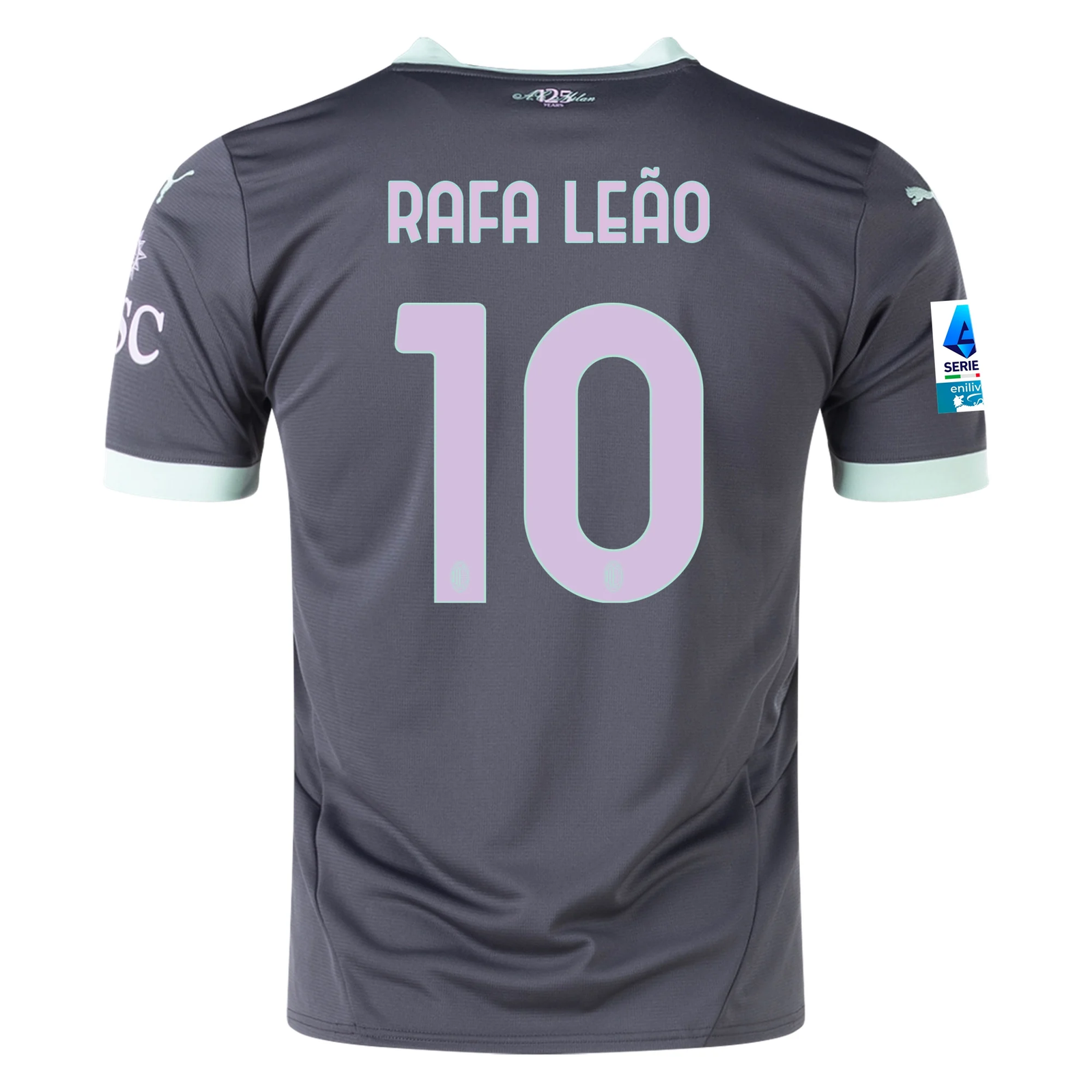 Puma AC Milan Rafael Leao Third Jersey w/ Serie A Patch 24/25 (Shadow Gray/Fresh Mint)