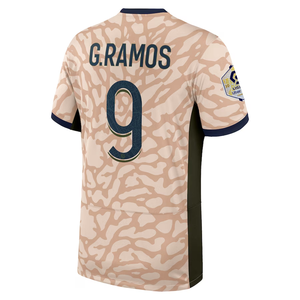 Nike Paris Saint-Germain Goncalo Ramos Fourth Jersey w/ Ligue 1 Champion Patch 23/24 (Hemp/Obsidian/Sequoia)