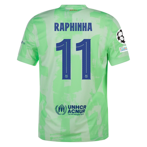 Nike Barcelona Raphinha Third Jersey w/ Champions League Patches 24/25 (Barely Volt/Old Royal)