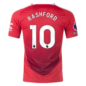 adidas Manchester United Authentic Marcus Rashford Home Jersey w/ EPL + No Room For Racism Patches 24/25 (MUFC Red/Bright Red)