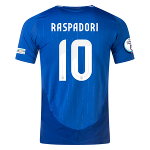 adidas Italy Authentic Giacomo Raspadori Home Jersey w/ Euro 2024 Patches 24/25 (Blue)