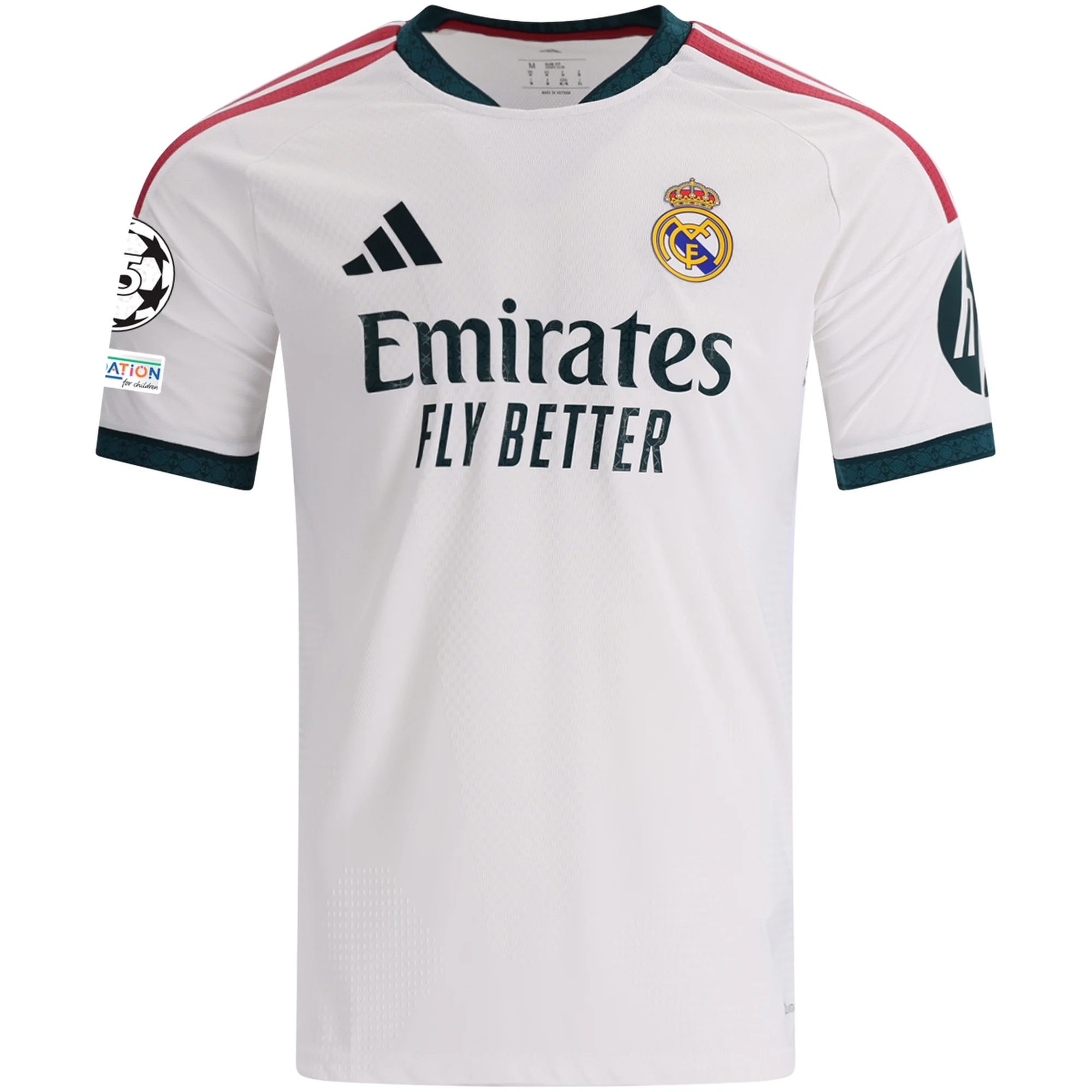 adidas Mens Real Madrid Authentic Home Jersey w/ Champions League Patches 26/27 (White)
