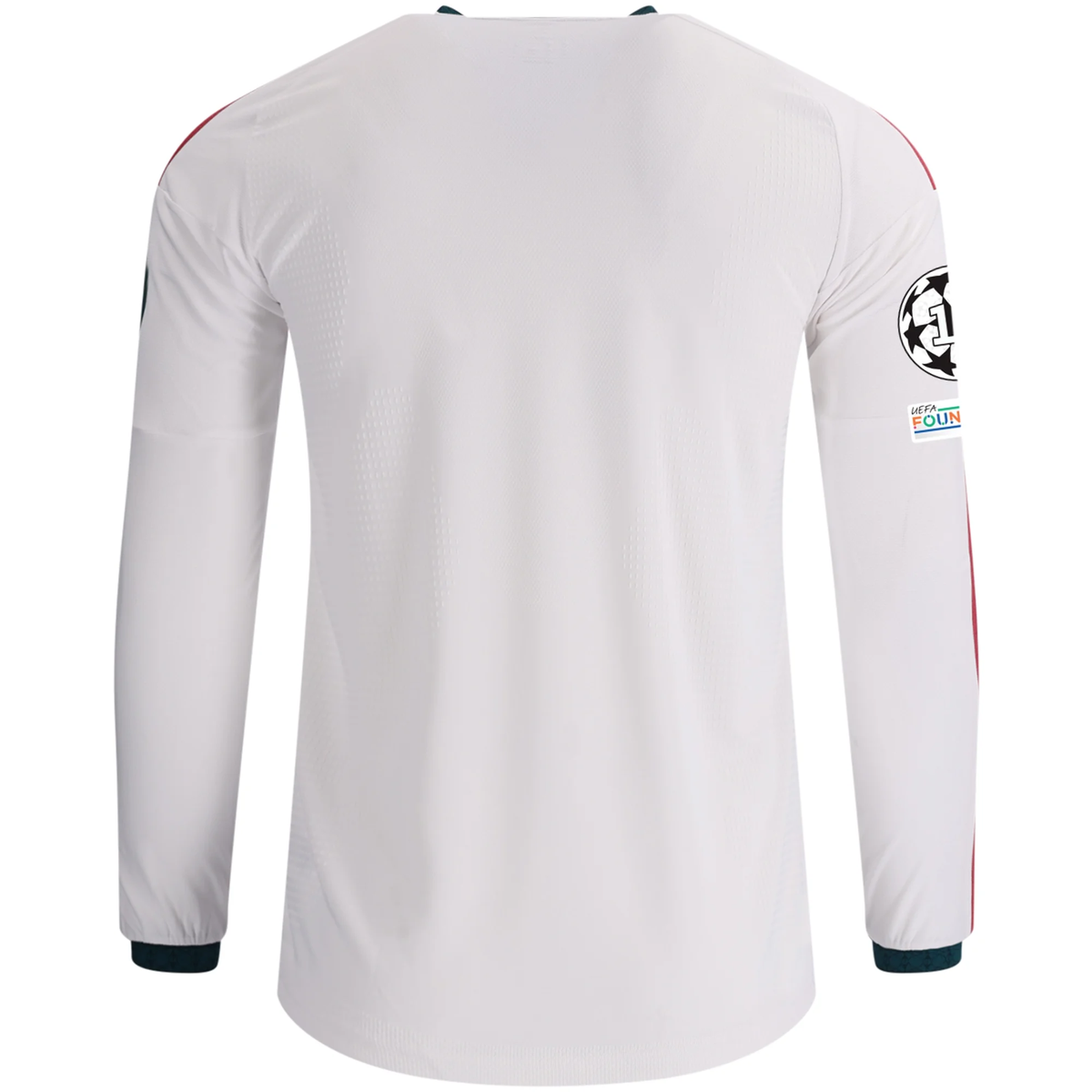 adidas Mens Real Madrid Long Sleeve Authentic Home Jersey w/ Champions League Patches 26/27 (White)