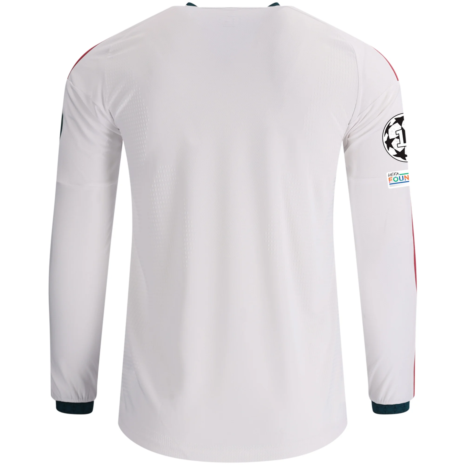 adidas Mens Real Madrid Long Sleeve Authentic Home Jersey w/ Champions League Patches 26/27 (White)