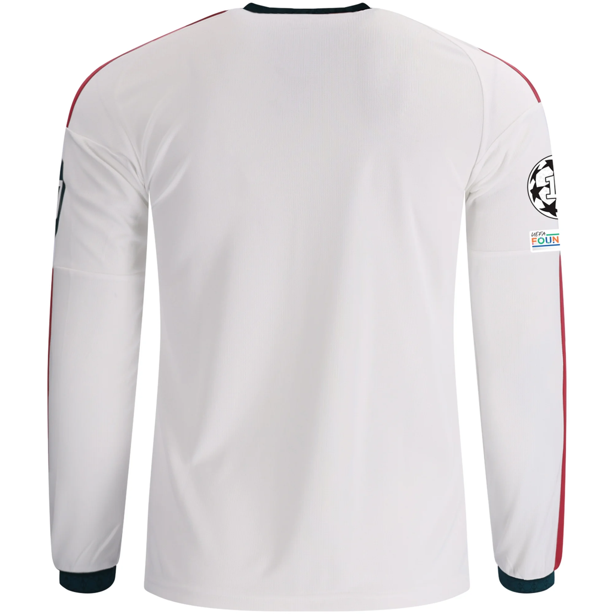 adidas Mens Real Madrid Jude Bellingham Long Sleeve Home Jersey w/ Champions League Patches 26/27 (White)