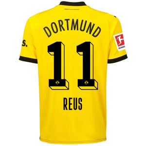 Puma Borussia Dortmund Marco Reus Home Jersey w/ Bundesliga Patch 23/24 (Cyber Yellow/Puma Black)
