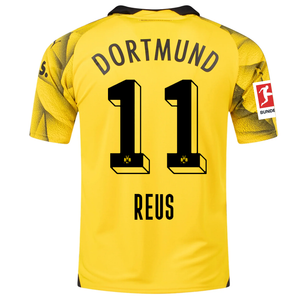 Puma Mens Borussia Dortmund Marco Reus Third Jersey w/ Bundesliga Patch 23/24 (Cyber Yellow/Puma Black)