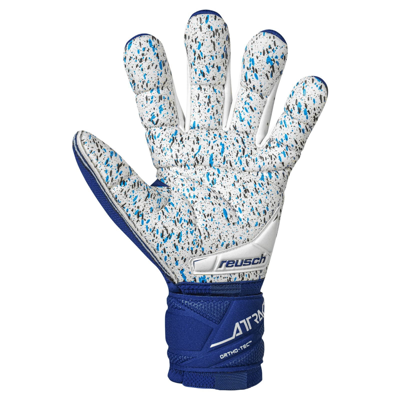 Reusch Attrakt Freegel Fusion Ortho - Tec Goalkeeper Gloves (Premium Blue/White Protection) | SoccerWearhouse