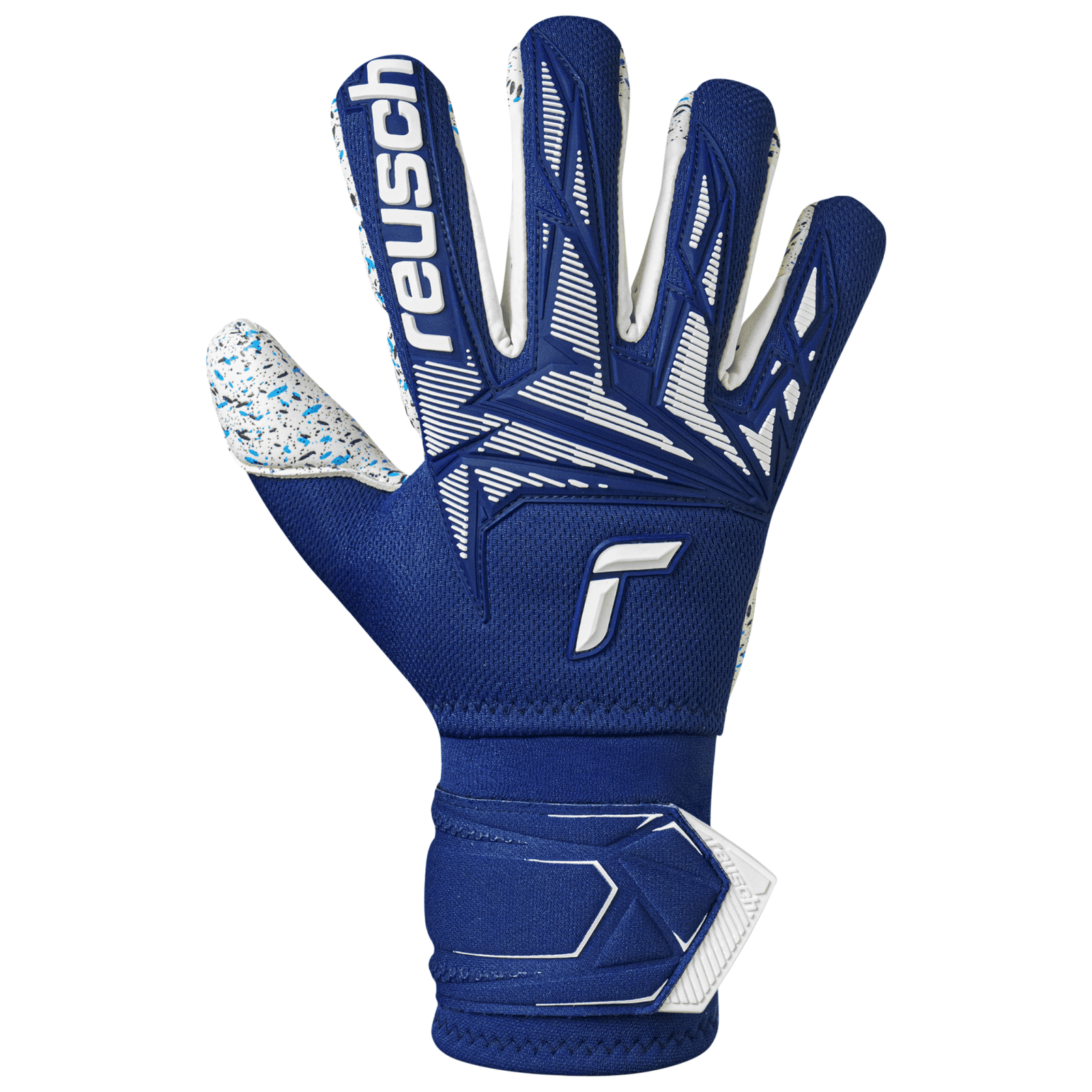 Reusch Attrakt Freegel Fusion Ortho - Tec Goalkeeper Gloves (Premium Blue/White Protection) | SoccerWearhouse