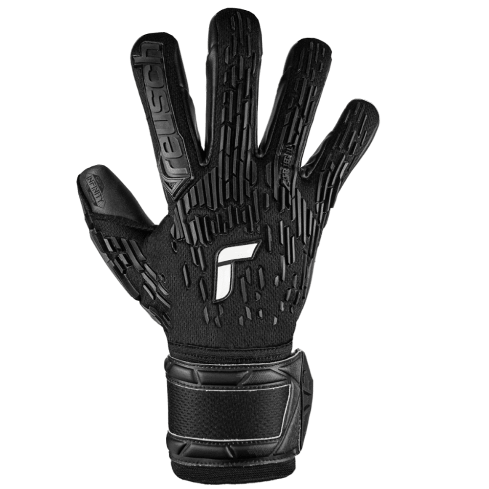 Reusch Attrakt Freegel Infinity Finger Save Goalkeeper Glove (Black/Black) | SoccerWearhouse