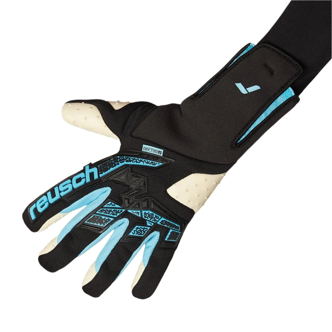 Reusch Attrakt Freegel Speedbump Strapless Goalkeeper Gloves (Black/Bachelor Button) | SoccerWearhouse