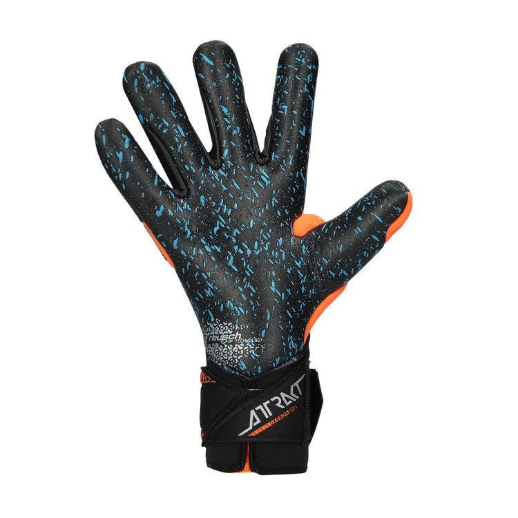 Reusch Attrakt Fusion Carbon 3D Goalkeeper Gloves (Black/Shocking Orange) | SoccerWearhouse