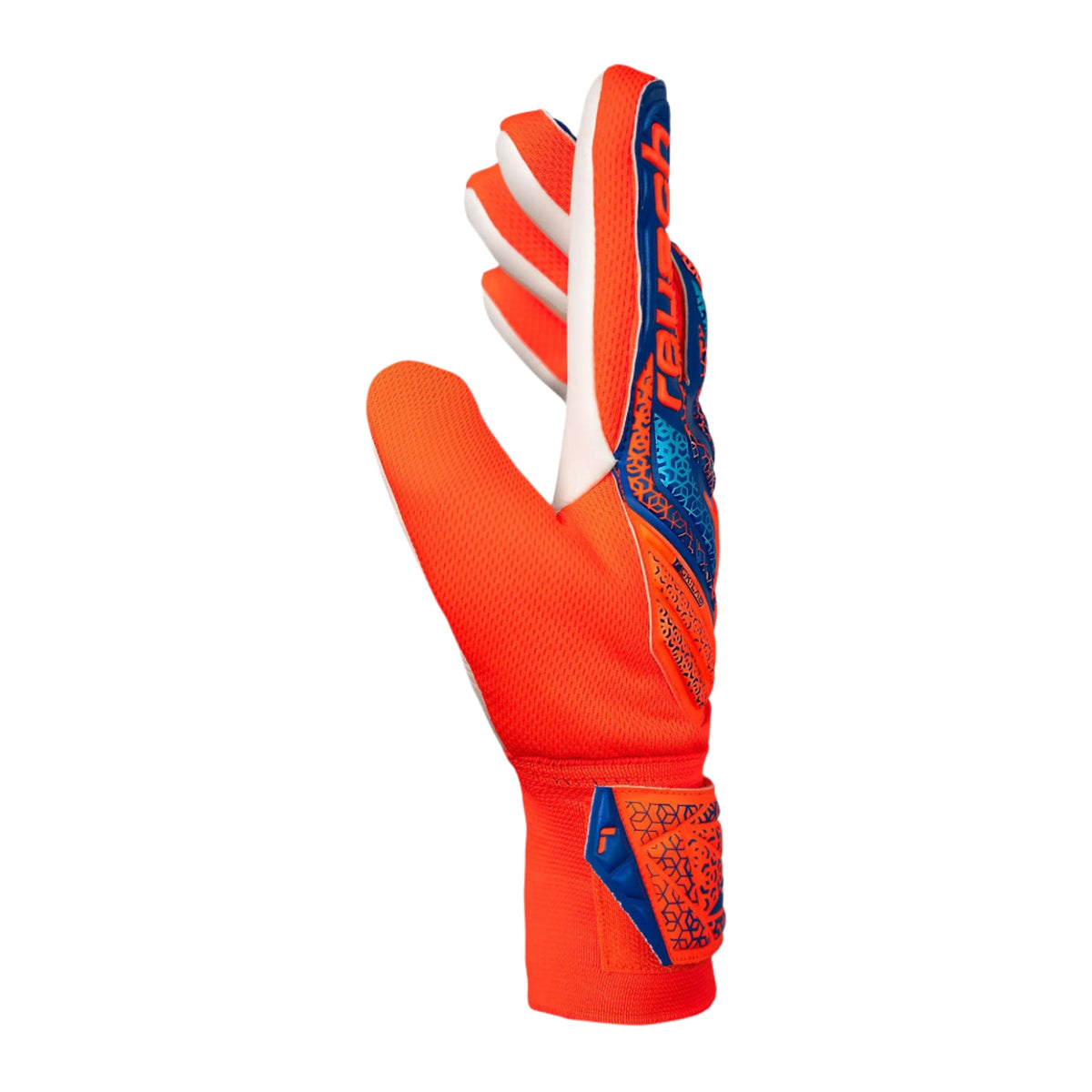 Reusch Attrakt Stater Solid Goalkeeper Glove (Electric Blue/Shocking Orange) | SoccerWearhouse