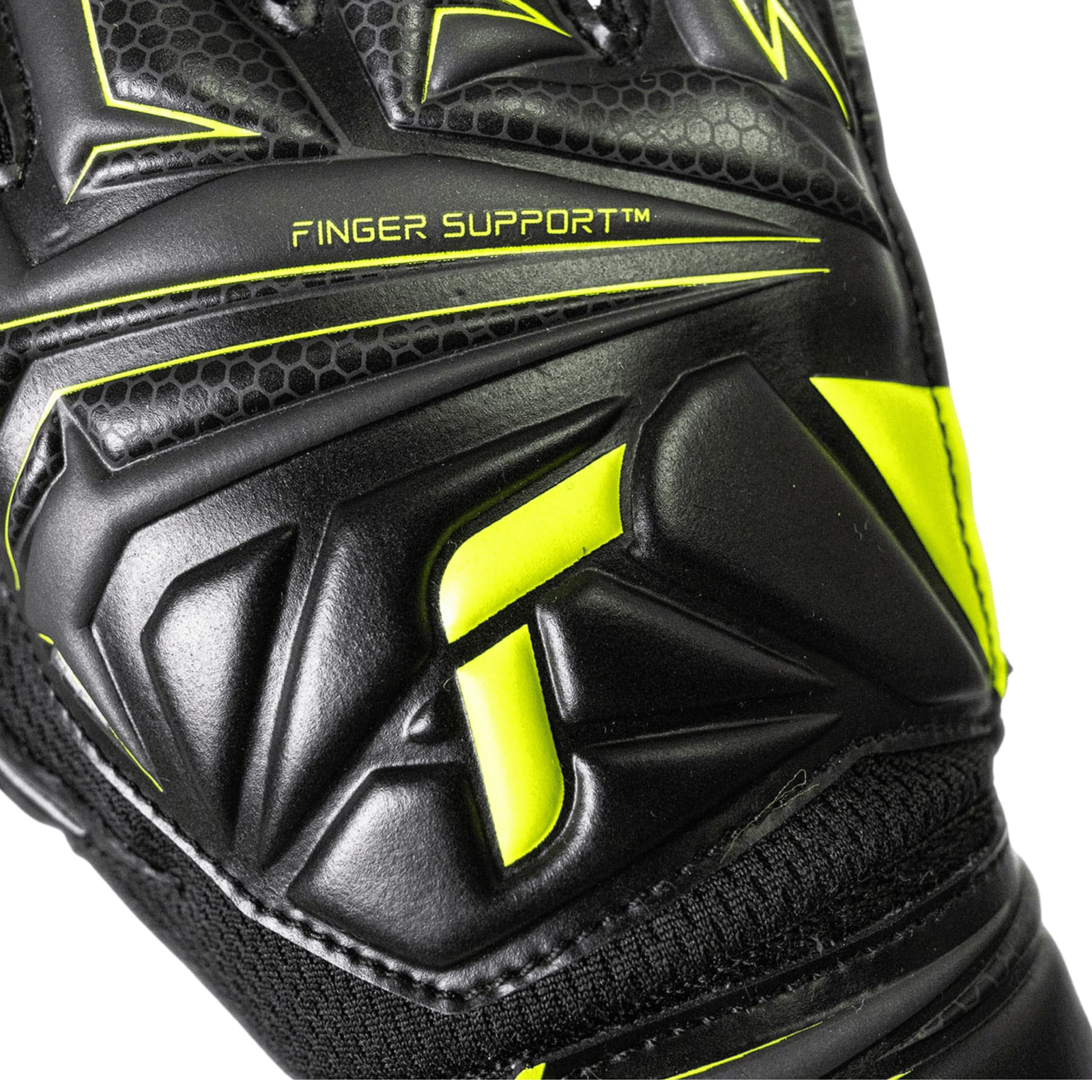 Reusch Junior Attrakt Starter Solid Finger Support Goalkeeper Gloves (Black/Yellow) | SoccerWearhouse