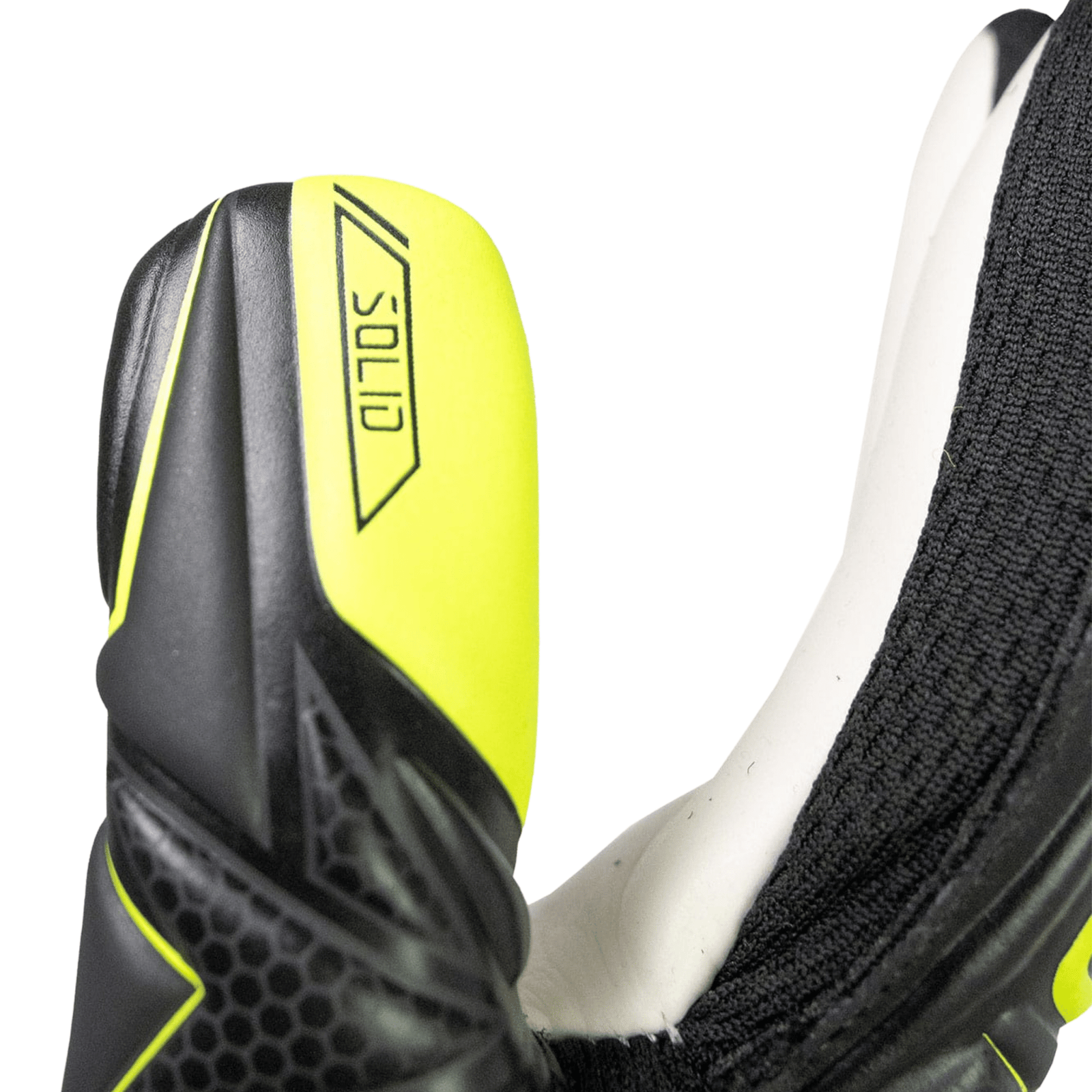 Reusch Junior Attrakt Starter Solid Finger Support Goalkeeper Gloves (Black/Yellow) | SoccerWearhouse