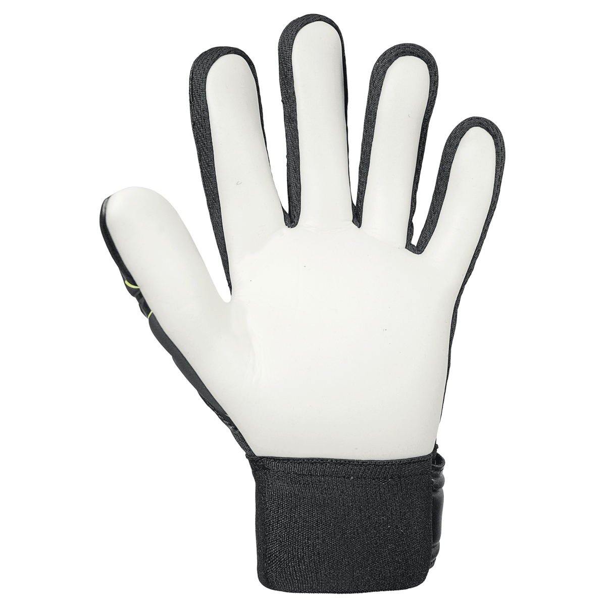 Reusch Junior Attrakt Starter Solid Finger Support Goalkeeper Gloves (Black/Yellow) | SoccerWearhouse