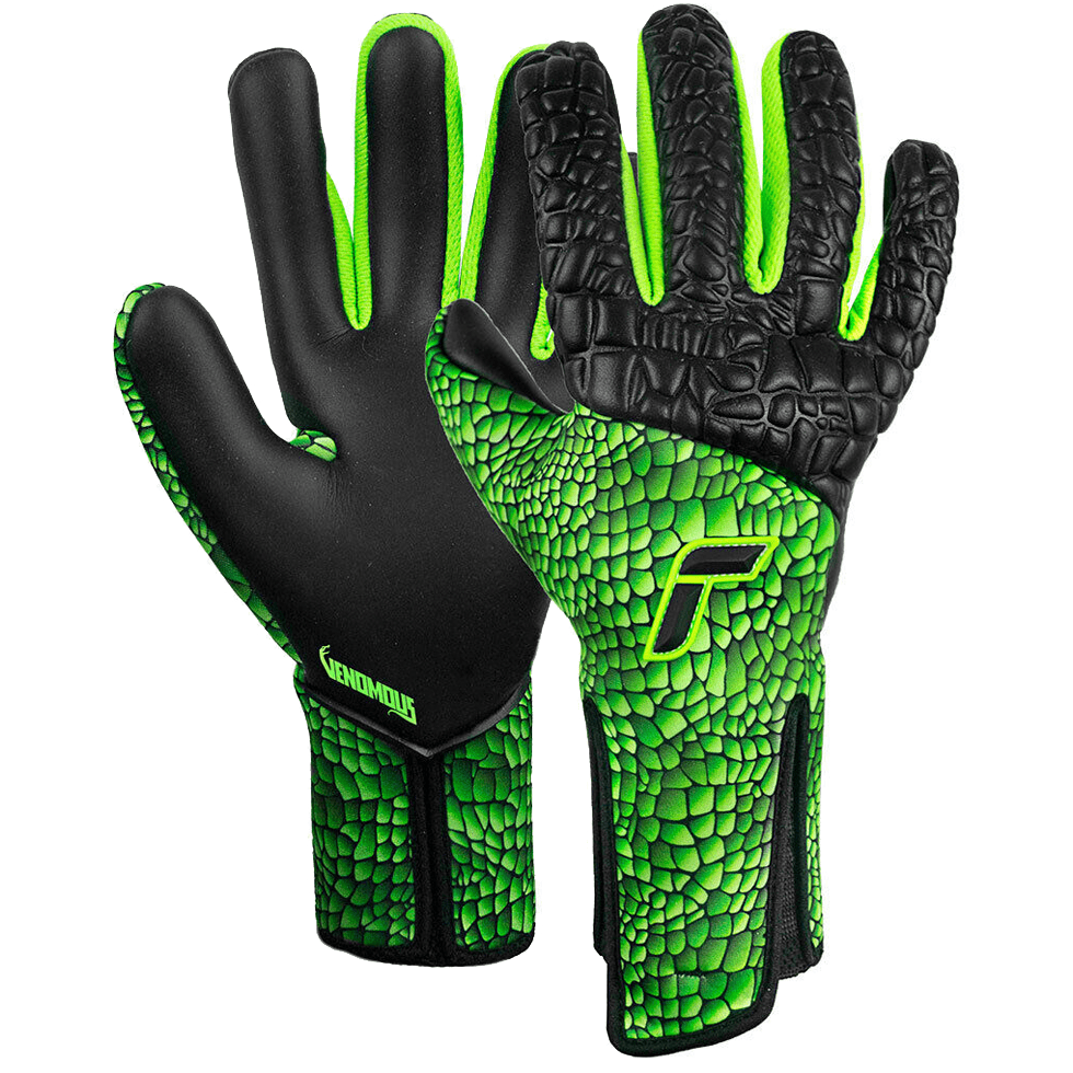 Reusch Venomous Gold X 5010 Goalkeeper Gloves (Black/Venom Green) | SoccerWearhouse