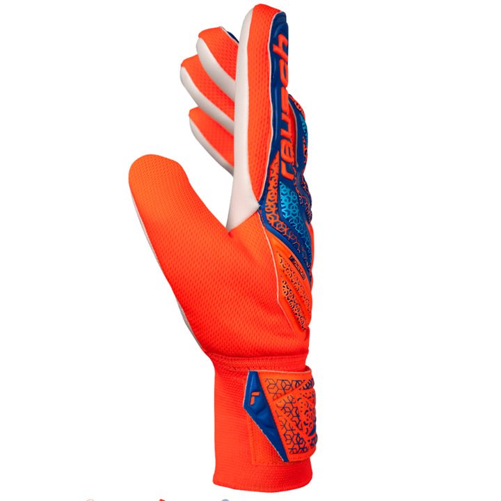 Reusch Youth Jr. Attrakt Starter Solid Junior Goalkeeper Gloves (Electric Blue/Shocking Orange) | SoccerWearhouse