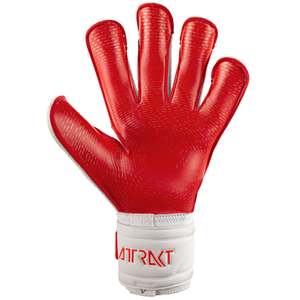 Reusch Attrakt Gold X Glue Print Ortho-Tec Goalkeeper Glove (White/Fiery Red)