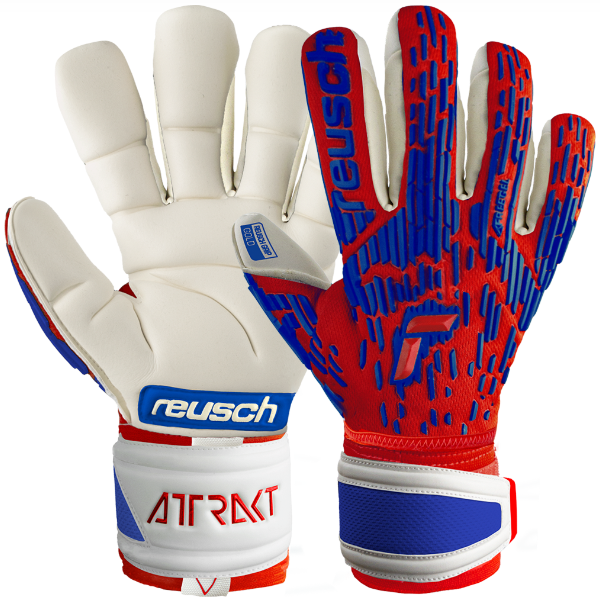 Reusch Attrakt Freegel Gold Finger Support Goalkeeper Gloves (Red/Deep
