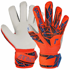 Reusch Jr. Attrakt Solid Finger Support Goalkeeper Glove (Hyper Orange/Electric Blue)