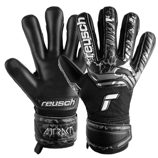 Reusch Jr. Attrakt Infinity Finger Support Goalkeeper Glove (Black/Whi