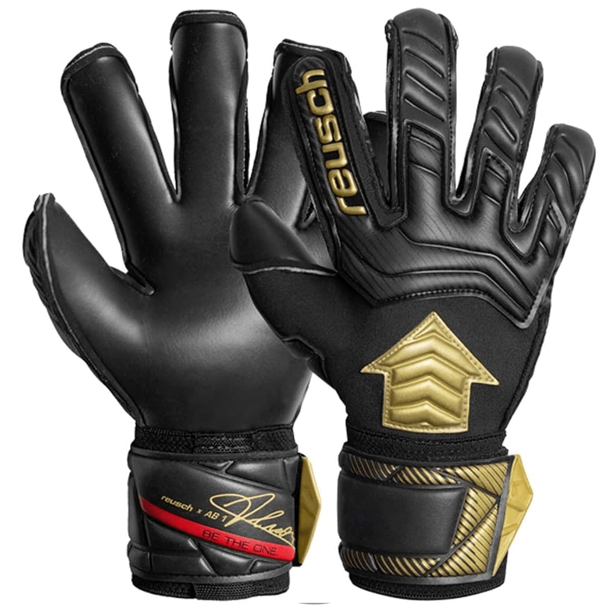 Reush Attrakt AB1 Duo Goalkeeper Glove (Black/Gold) | SoccerWearhouse