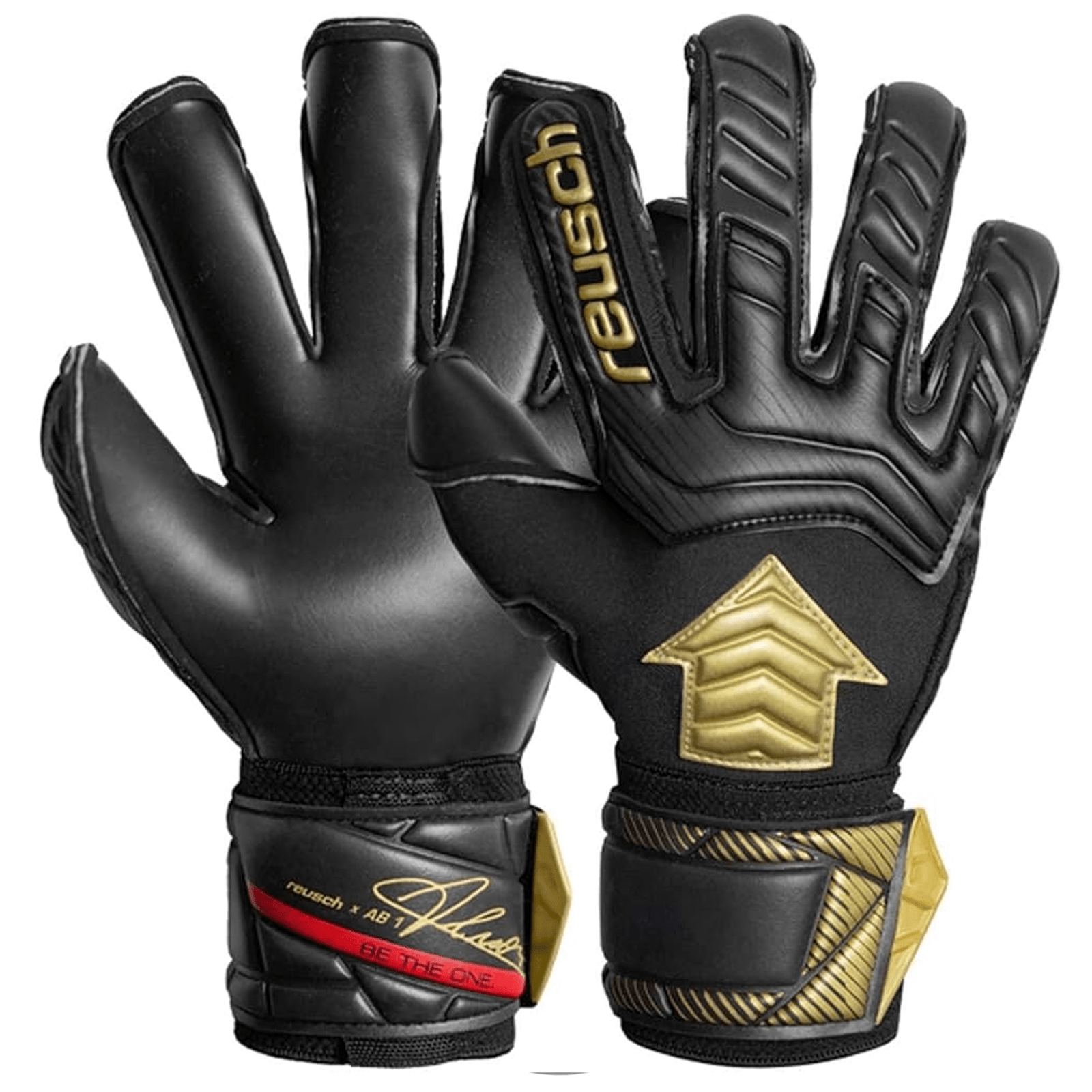 Reush Attrakt AB1 Duo Goalkeeper Glove (Black/Gold) | SoccerWearhouse