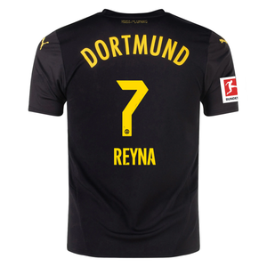 Puma Borussia Dortmund Gio Reyna Away Jersey w/ Bundesliga Patch 24/25 (Puma Black/Faster Yellow)