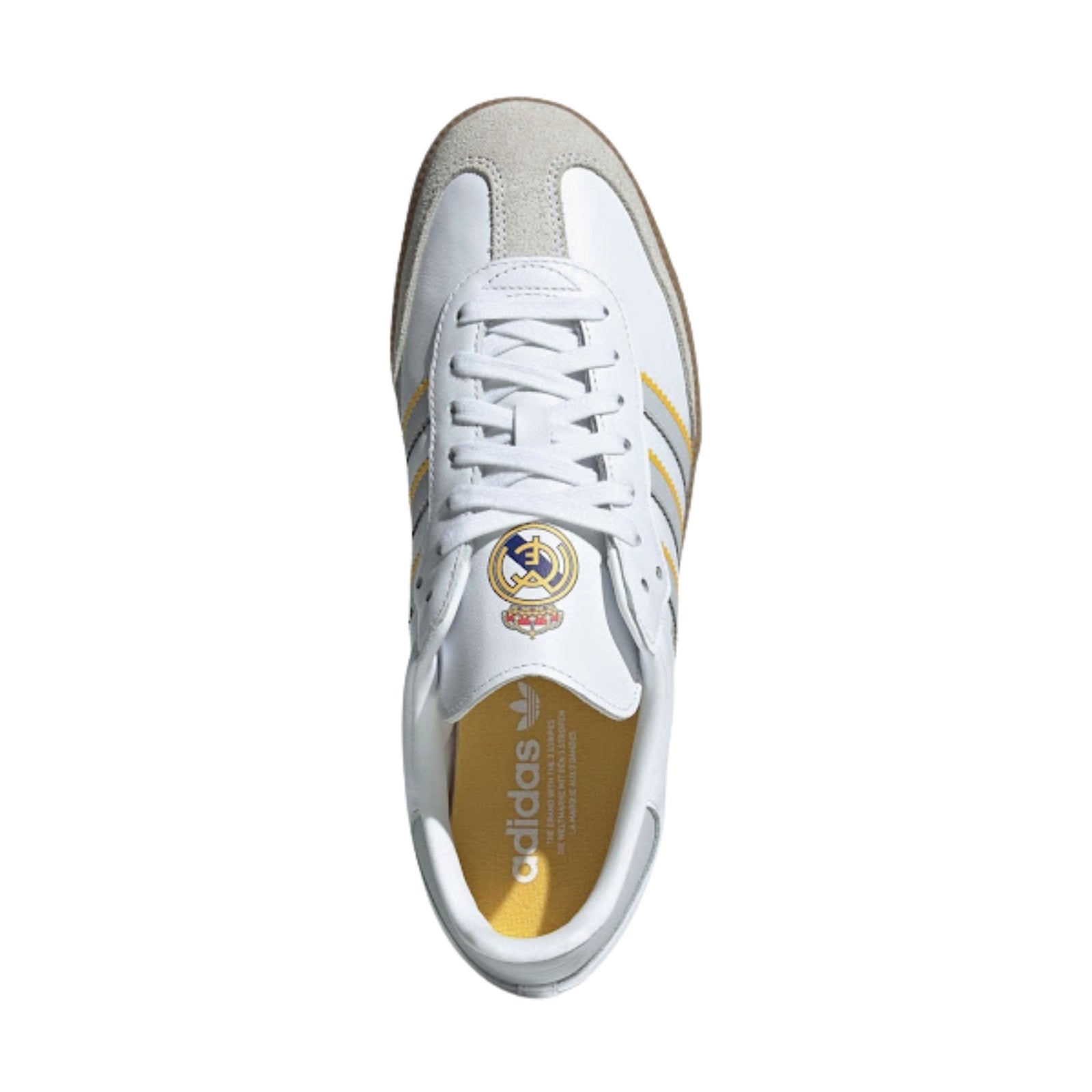 adidas Real Madrid Samba Indoor Soccer Shoes (White/Grey/Gum)