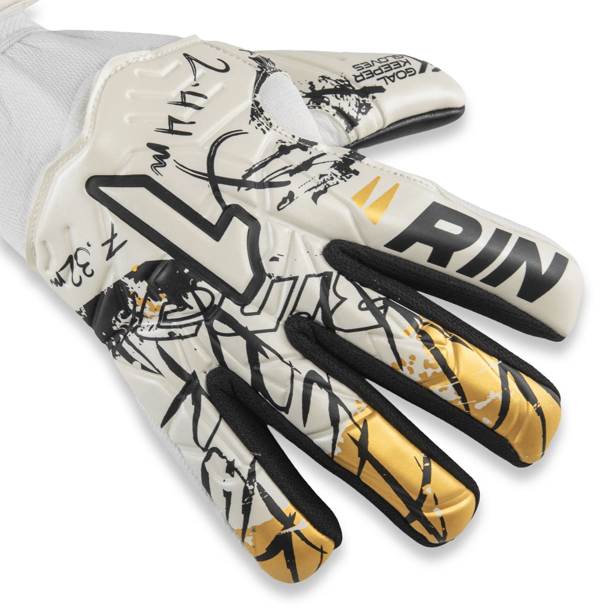 Rinat Asimetrik Training Spine GK Glove (White/Gold) | SoccerWearhouse
