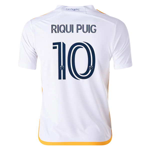 adidas Youth LA Galaxy Riqui Puig Home Jersey 24/25 (White/Yellow/Navy ...