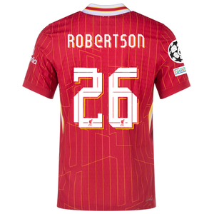 Nike Liverpool Match Authentic Andrew Robertson Home Jersey w/ Champions League Patches 24/25 (Gym Red/Chrome Yellow)