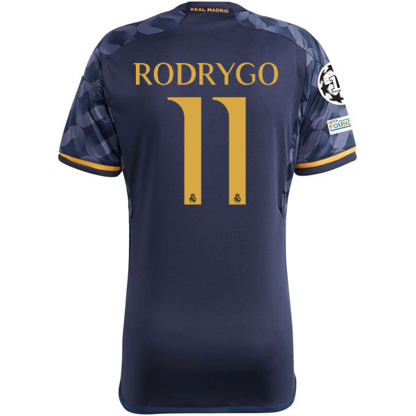 adidas Real Madrid Rodrygo Away Jersey w/ Champions League + Club Worl ...