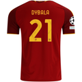 adidas Mens AS Roma Paulo Dybala Home Jersey w/ Champions League Patches 26/27 (Burgundy)