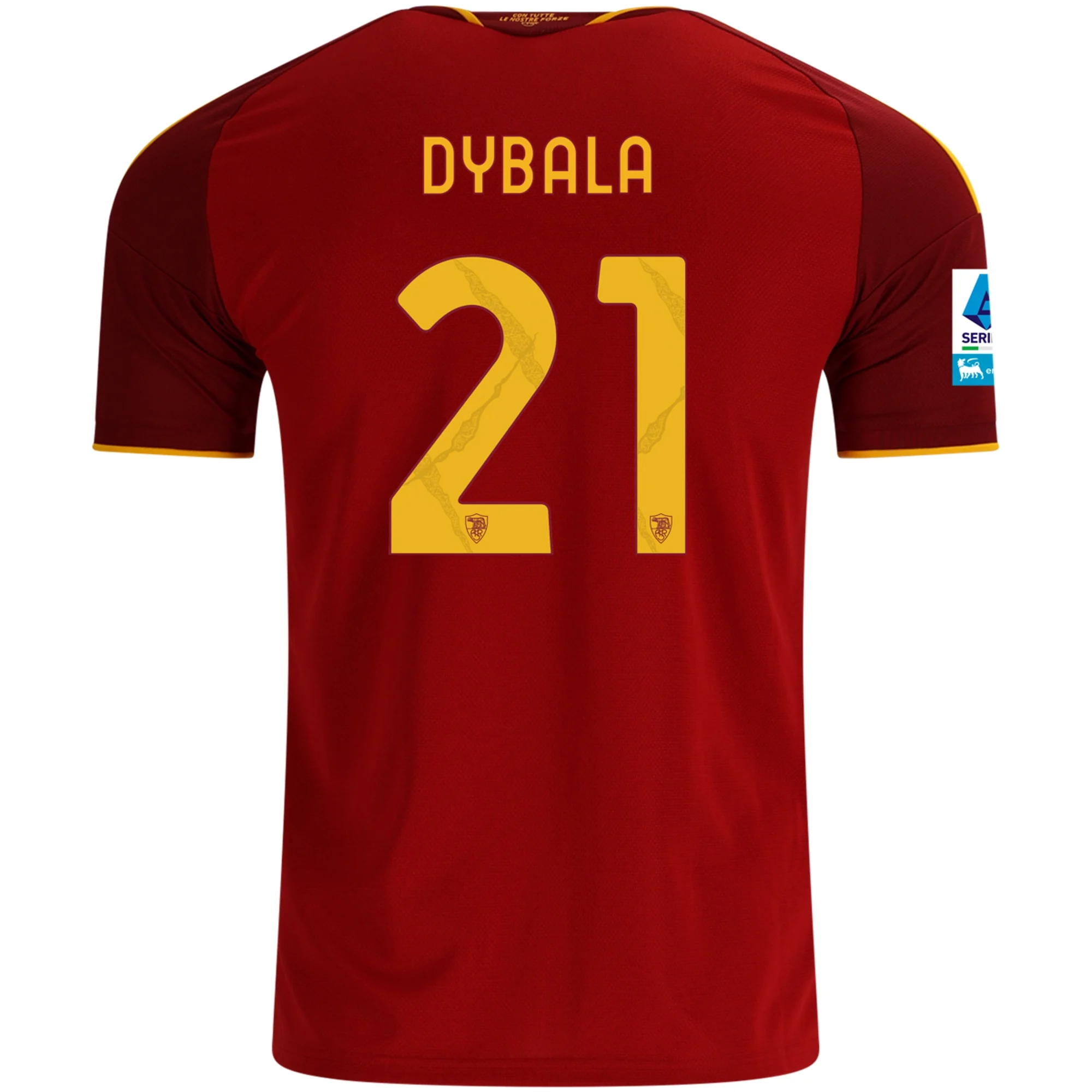 adidas Mens AS Roma Paulo Dybala Home Jersey w/ Serie A Patch 26/27 (Burgundy)