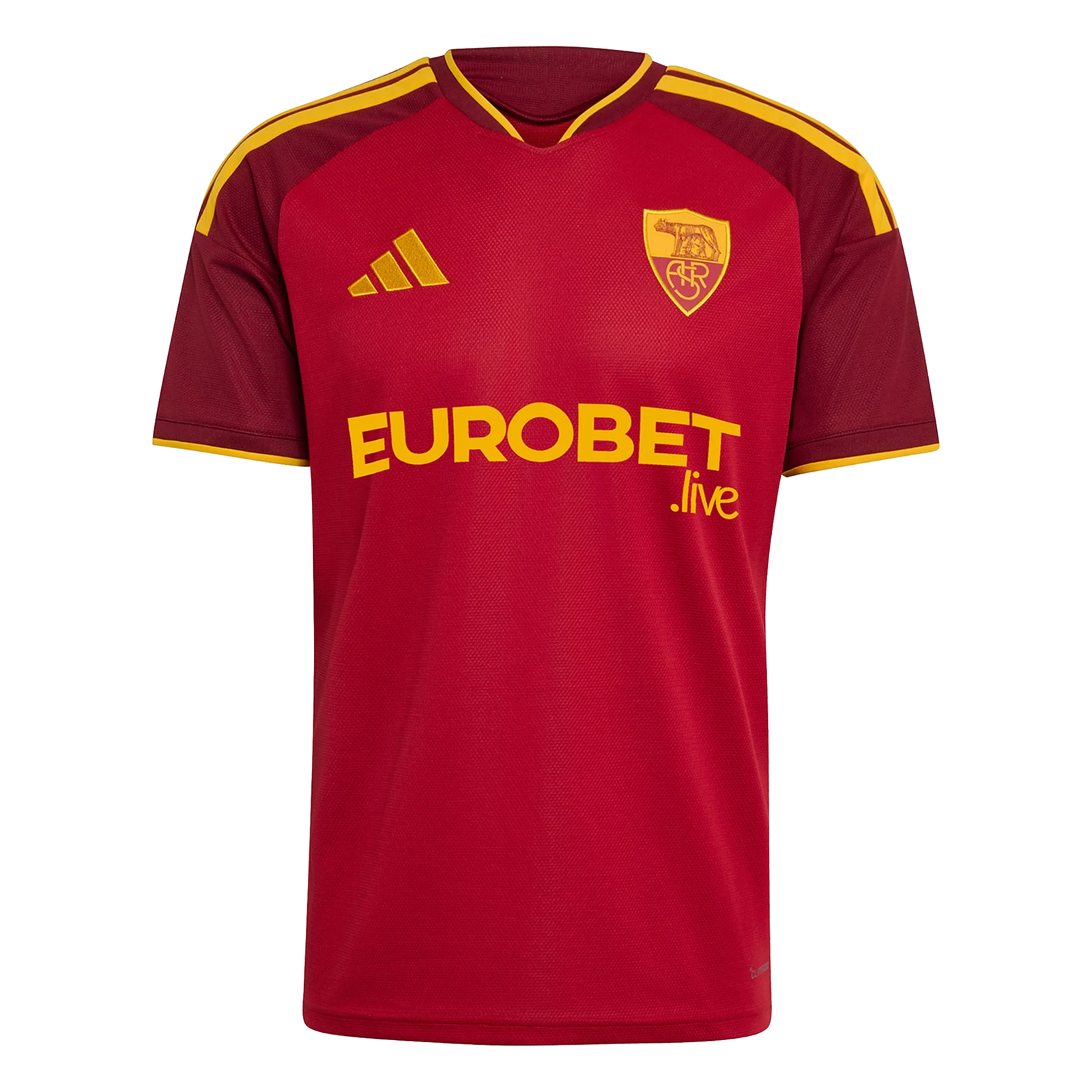 adidas Mens AS Roma Authentic Home Jersey 26/27 (Burgundy)