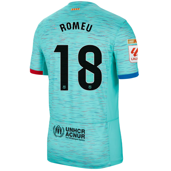 Nike Barcelona Oriol Romeu Third Jersey w/ La Liga Champion Patches 23